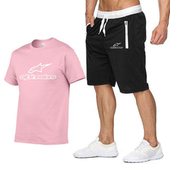 2020 Fashion t-shirt Shorts Set Men Summer 2pc Tracksuit+Shorts Sets Beach Mens Casual Tee Shirts Set Sportswears