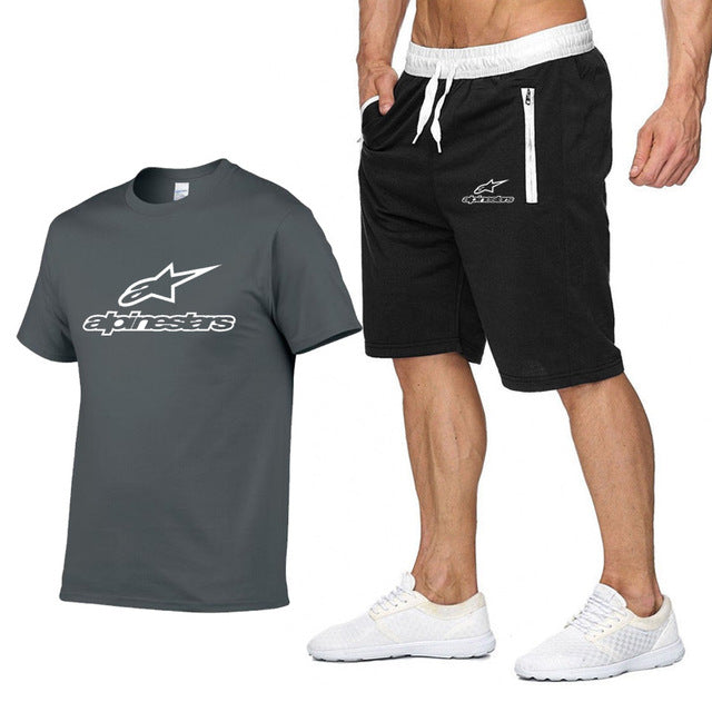 2020 Fashion t-shirt Shorts Set Men Summer 2pc Tracksuit+Shorts Sets Beach Mens Casual Tee Shirts Set Sportswears