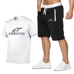 2020 Fashion t-shirt Shorts Set Men Summer 2pc Tracksuit+Shorts Sets Beach Mens Casual Tee Shirts Set Sportswears