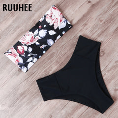 RUUHEE Bandage Bikini Swimwear Women Swimsuit High Waist Bikini Set 2019 Bathing Suit Push Up Maillot De Bain Femme Beachwear