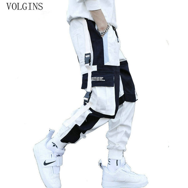 Streetwear Men's Multi Pockets Cargo Hip Hop Casual Male Track Pants Joggers Trousers