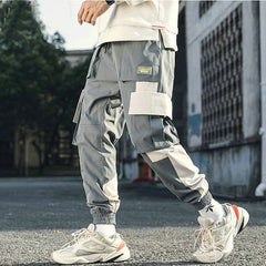 Streetwear Men's Multi Pockets Cargo Hip Hop Casual Male Track Pants Joggers Trousers