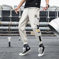 Streetwear Men's Multi Pockets Cargo Hip Hop Casual Male Track Pants Joggers Trousers