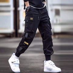 Streetwear Men's Multi Pockets Cargo Hip Hop Casual Male Track Pants Joggers Trousers