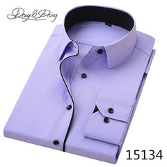 DAVYDAISY Hot Sale High Quality Men Shirt Long Sleeve Twill Solid Causal  Formal Business Shirt Brand Man Dress Shirts DS085