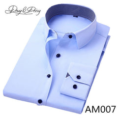 DAVYDAISY Hot Sale High Quality Men Shirt Long Sleeve Twill Solid Causal  Formal Business Shirt Brand Man Dress Shirts DS085