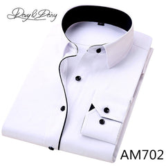 DAVYDAISY Hot Sale High Quality Men Shirt Long Sleeve Twill Solid Causal  Formal Business Shirt Brand Man Dress Shirts DS085