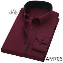 DAVYDAISY Hot Sale High Quality Men Shirt Long Sleeve Twill Solid Causal  Formal Business Shirt Brand Man Dress Shirts DS085