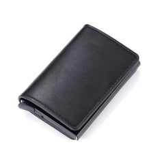 BISI GORO 2020 Business ID Credit Card Holder Men and Women Metal RFID Vintage Aluminium Box PU Leather Card Wallet Note Carbon