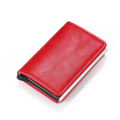 BISI GORO 2020 Business ID Credit Card Holder Men and Women Metal RFID Vintage Aluminium Box PU Leather Card Wallet Note Carbon