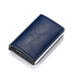 BISI GORO 2020 Business ID Credit Card Holder Men and Women Metal RFID Vintage Aluminium Box PU Leather Card Wallet Note Carbon