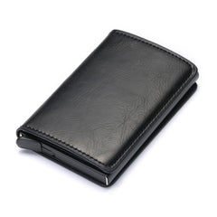 BISI GORO 2020 Business ID Credit Card Holder Men and Women Metal RFID Vintage Aluminium Box PU Leather Card Wallet Note Carbon