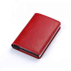 BISI GORO 2020 Business ID Credit Card Holder Men and Women Metal RFID Vintage Aluminium Box PU Leather Card Wallet Note Carbon