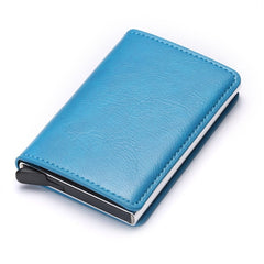 BISI GORO 2020 Business ID Credit Card Holder Men and Women Metal RFID Vintage Aluminium Box PU Leather Card Wallet Note Carbon