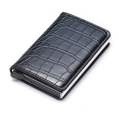 BISI GORO 2020 Business ID Credit Card Holder Men and Women Metal RFID Vintage Aluminium Box PU Leather Card Wallet Note Carbon