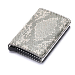 BISI GORO 2020 Business ID Credit Card Holder Men and Women Metal RFID Vintage Aluminium Box PU Leather Card Wallet Note Carbon