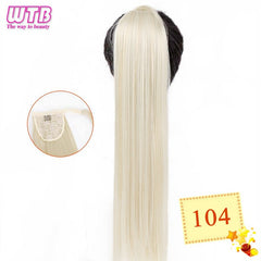 WTB 22" Long Wavy Wrap Around Clip In Ponytail Hair Extension Heat Resistant Synthetic Natural Wave Pony Tail Fake Hair