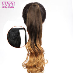 WTB 22" Long Wavy Wrap Around Clip In Ponytail Hair Extension Heat Resistant Synthetic Natural Wave Pony Tail Fake Hair