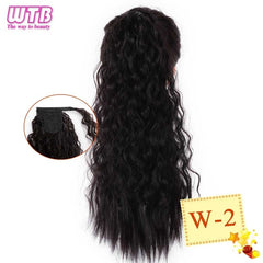 WTB 22" Long Wavy Wrap Around Clip In Ponytail Hair Extension Heat Resistant Synthetic Natural Wave Pony Tail Fake Hair