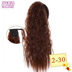 WTB 22" Long Wavy Wrap Around Clip In Ponytail Hair Extension Heat Resistant Synthetic Natural Wave Pony Tail Fake Hair