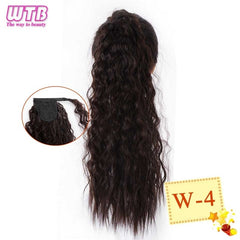 WTB 22" Long Wavy Wrap Around Clip In Ponytail Hair Extension Heat Resistant Synthetic Natural Wave Pony Tail Fake Hair