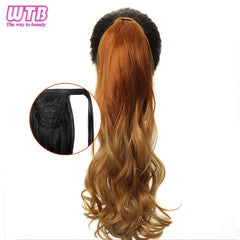 WTB 22" Long Wavy Wrap Around Clip In Ponytail Hair Extension Heat Resistant Synthetic Natural Wave Pony Tail Fake Hair