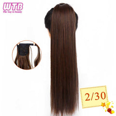 WTB 22" Long Wavy Wrap Around Clip In Ponytail Hair Extension Heat Resistant Synthetic Natural Wave Pony Tail Fake Hair