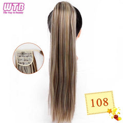 WTB 22" Long Wavy Wrap Around Clip In Ponytail Hair Extension Heat Resistant Synthetic Natural Wave Pony Tail Fake Hair