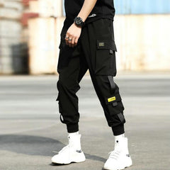 Cargo Pants Joggers Men Pants Multi-pocket Ribbons Man Sweatpants Elastic waist Male Trouser