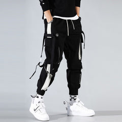 Cargo Pants Joggers Men Pants Multi-pocket Ribbons Man Sweatpants Elastic waist Male Trouser