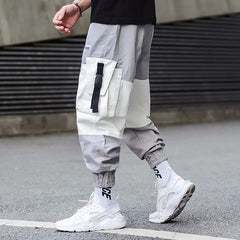 Cargo Pants Joggers Men Pants Multi-pocket Ribbons Man Sweatpants Elastic waist Male Trouser