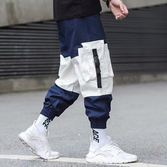 Cargo Pants Joggers Men Pants Multi-pocket Ribbons Man Sweatpants Elastic waist Male Trouser