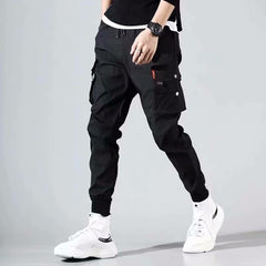 Cargo Pants Joggers Men Pants Multi-pocket Ribbons Man Sweatpants Elastic waist Male Trouser