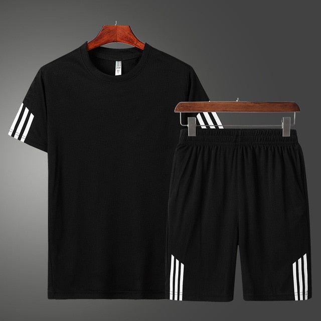 Fashion Brand Set Men Clothing 2020 Summer New 2pc Tracksuit Short Sweatshirt + Shorts Sets Beach Mens Casual Shirts Sportswears