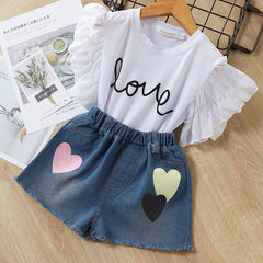 Bear Leader 2020 New Summer Casual Children Sets Flowers Blue T-shirt+  Pants Girls Clothing Sets Kids Summer Suit For 3-7 Years