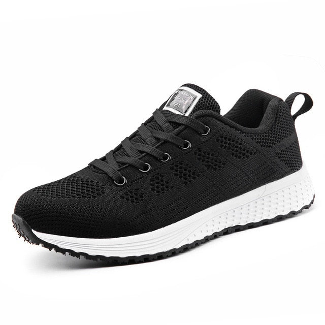 Women Casual Shoes Fashion Breathable Walking Mesh Lace Up Flat Shoes Sneakers Women 2019 Tenis Feminino White Vulcanized Shoes