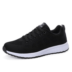 Women Casual Shoes Fashion Breathable Walking Mesh Lace Up Flat Shoes Sneakers Women 2019 Tenis Feminino White Vulcanized Shoes