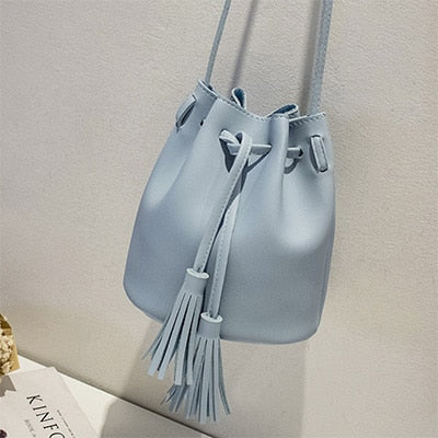 Vintage Tassel Crossbody Bucket Bag Luxury Woman Bag Female Shoulder Handbags  Drawstring Messenger Crossbody Bags Sac Main