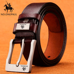 NO.ONEPAUL cow genuine leather luxury strap male belts for men new fashion classice vintage pin buckle men belt High Quality