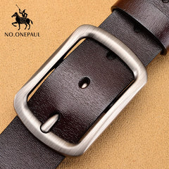 NO.ONEPAUL cow genuine leather luxury strap male belts for men new fashion classice vintage pin buckle men belt High Quality