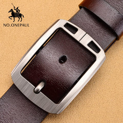 NO.ONEPAUL cow genuine leather luxury strap male belts for men new fashion classice vintage pin buckle men belt High Quality