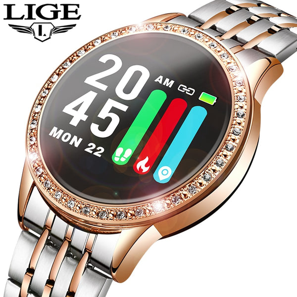 LIGE New Smart Watch Woman Blood Pressure Heart Rate Monitor Smart Band Fitness Tracker Sport Smart Watch Reloj Smart