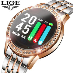 LIGE New Smart Watch Woman Blood Pressure Heart Rate Monitor Smart Band Fitness Tracker Sport Smart Watch Reloj Smart