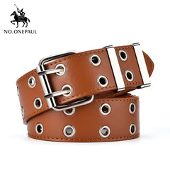 NO.ONEPAUL women belt Genuine Leather New Punk style fashion Pin Buckle jeans Decorative Belt Chain luxury brand belts for women