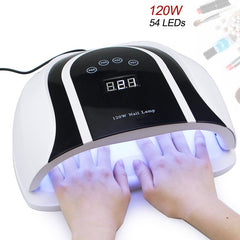 120w uv led lamp for nail dryer two hands ice lamp 54 ledsfor manicure gel nail lamp drying lamp for gel varnish