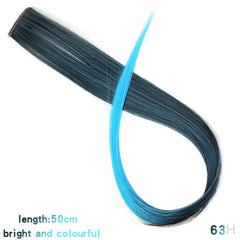 Lupu 55cm Colorful Hair Strands Long Straight Female Hair Extension Rainbow Hair Pieces A Clip Heat Resistant Synthetic Package