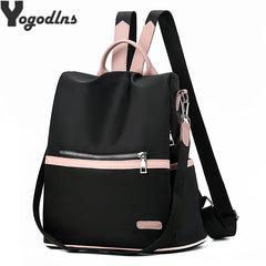 2020 Casual Oxford Backpack Women Black Waterproof Nylon School Bags for Teenage Girls High Quality Fashion Travel Tote Packbag