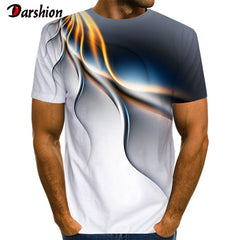 Popular Men Tshirt Short Sleeve 3D Printed Lightning T-shirt Uniquely  Raindrop T-shirt Loose O-neck Summer Men’s Clothes