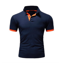 Summer short Sleeve Polo Shirt men Turn-over Collar fashion casual Slim Breathable Solid Color Business men's polo shirt