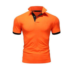 Summer short Sleeve Polo Shirt men Turn-over Collar fashion casual Slim Breathable Solid Color Business men's polo shirt